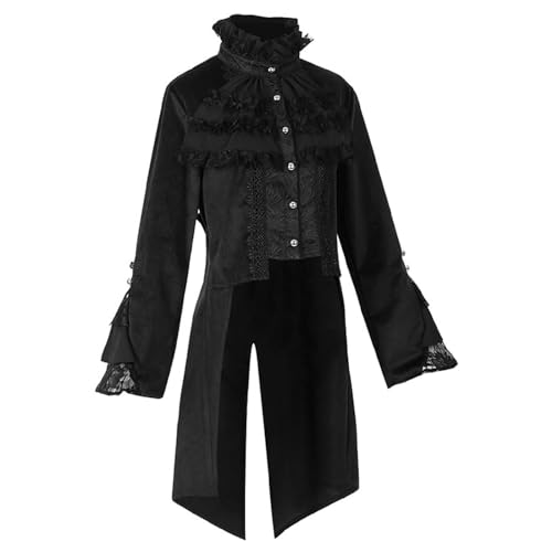 Gothic Kleidung Damen, Steampunk KostüM Damen, Vintage Steampunk Jacke Frauen Karneval KostüM Mittelalter Viktorianischen Cosplay Kostüm Smoking Uniform Einfarbig Frack Faschingskostüme von Dasongff