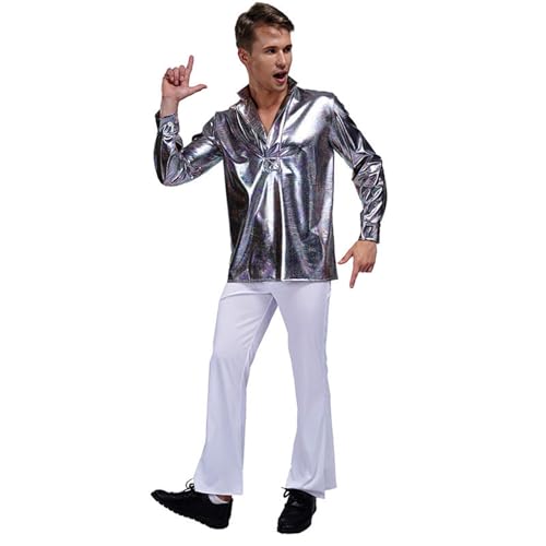 Party Fashion - Kostüm 70er Jahre Anzug, Hippie Kostüm Hemd Und Schlaghosen Für Herren 60er 70er Jahre Retro Outfit Männer 80s 90s Retro Anzug Jogging Anzug Unisex Faschingskostüme Karneval Cosplay Party Fashion - Kostüm 70er Jahre Anzug, Hippie Kostüm Hemd Und Schlaghosen Für Herren 60er 70er Jahre Retro Outfit Männer 80s 90s Retro Anzug Jogging Anzug Unisex Faschingskostüme Karneval Cosplay von Dasongff