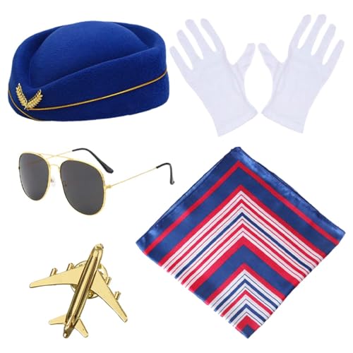 Stewardess Kostüm Flugzeuge Brosche Stewardess Halstuch Stewardess Stewardess Accessoires Stewardess Kostüm mit Hut Schal Handschuhe Sonnenbrille Broschen für Frauen Mädchen Cosplay Karneval Kostüm Stewardess Kostüm Flugzeuge Brosche Stewardess Halstuch Stewardess Stewardess Accessoires Stewardess Kostüm mit Hut Schal Handschuhe Sonnenbrille Broschen für Frauen Mädchen Cosplay Karneval Kostüm von Dasongff
