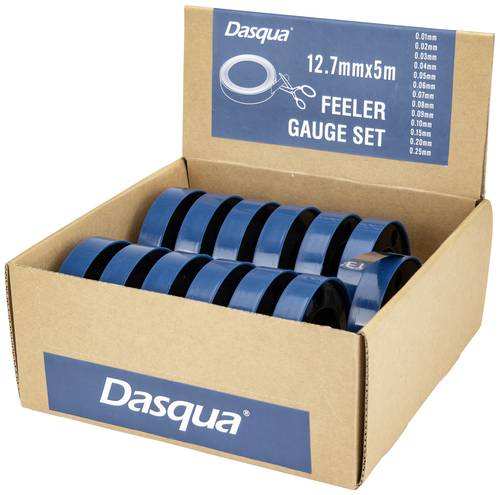 Dasqua 1803-0105 13-teiliges Fühlerlehrenband Set Dicke: 0,01, 0,02, 0,03, 0,04, 0,05, 0,06, 0,07, von Dasqua