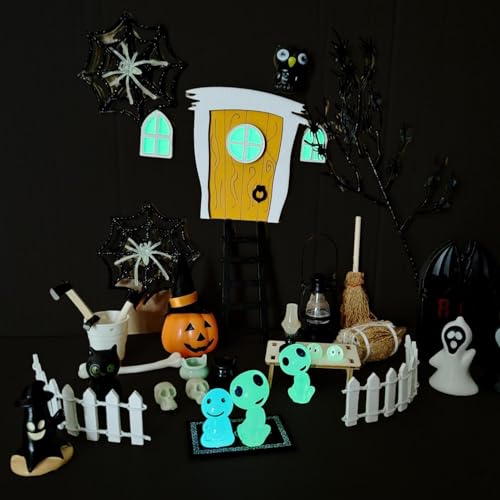 Davivian Halloween-Miniaturen | Halloween Horror Spielzeug 35 Stück Kürbis Spinne Skelett Figur | Halloween-Gartenlandschaft, Mini-wiederverwendbares Puppenhaus-Zubehör für DIY-Bastelarbeiten Davivian Halloween-Miniaturen | Halloween Horror Spielzeug 35 Stück Kürbis Spinne Skelett Figur | Halloween-Gartenlandschaft, Mini-wiederverwendbares Puppenhaus-Zubehör für DIY-Bastelarbeiten von Davivian