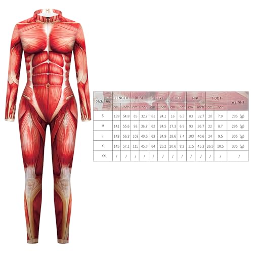 Davivian Herren Muskelkörper Halloween Anzug | Enger Muskel Druck Halloween Overall Erwachsene,Ganzkörper Catsuit Für Verkleidungspartys Karneval Cosplay von Davivian