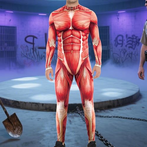 Davivian Männer Muskelkörper Anzug | Herren Lustiges Halloween Kostüm Muskelprint Cosplay Jumpsuit Bodysuit - Ganzkörper Catsuit Für Verkleidungspartys Karneval Cosplay Davivian Männer Muskelkörper Anzug | Herren Lustiges Halloween Kostüm Muskelprint Cosplay Jumpsuit Bodysuit - Ganzkörper Catsuit Für Verkleidungspartys Karneval Cosplay von Davivian
