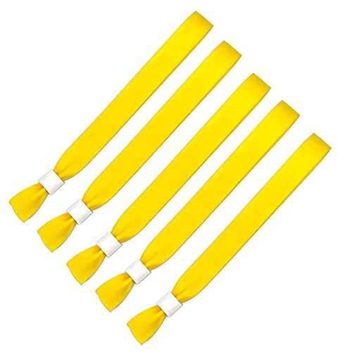 Dawafit 100 Stück Stoff-Armbänder für Veranstaltungen, farbbeständig, Konzert-Handgelenkschlaufe (gelb) von Dawafit