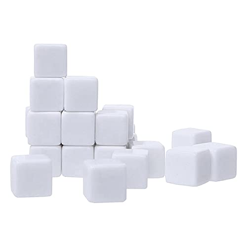Dawafit 16 Mm WeißE Acryl WüRfel, Leere WüRfel für Brett Spiele, Mathe ZäHlen Unterricht, Alphabet Zahlen, Benutzerdefinierte WüRfel Herstellung, 48 StüCk von Dawafit