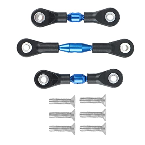 Dawafit 3 StüCk Metall Lenkung Stange Verbindung Stange Stange für -01 TT01 1/10 RC Upgrade Teile ZubehöR,Blau von Dawafit