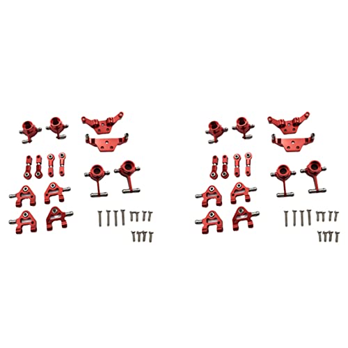 Daweglop 2Satz Metall Verbesserte Teile Lenkung Cup Swing Arm Plate Set für P929 P939 K969 K979 K989 K999 1/28 RC Auto, Rot Daweglop 2Satz Metall Verbesserte Teile Lenkung Cup Swing Arm Plate Set für P929 P939 K969 K979 K989 K999 1/28 RC Auto, Rot von Daweglop