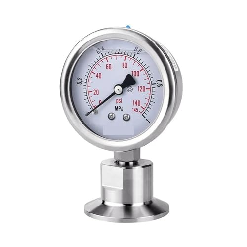 Dawesncy Manometer mit dreifacher Zange, 1,5 Zoll (Edelstahl 304), untere Hülse, Außendurchmesser 50,5 mm (0-1 MPa) (0-0,6 mpa) von Dawesncy