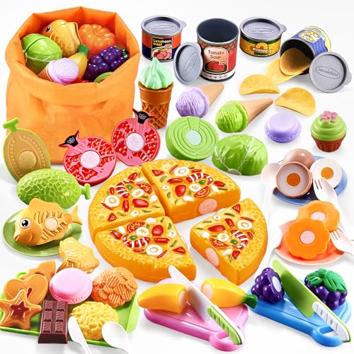 DawnReach Kinderküche Spielküche Zubehör für Kinder,66PCS Kinderküche Zubehör Set mit Pizza,Obst undGemüse Spielzeug Zum Schneiden,Rollenspiele Kinder Küchenzubehör Geschenk für Kinder ab 3 Jahre DawnReach Kinderküche Spielküche Zubehör für Kinder,66PCS Kinderküche Zubehör Set mit Pizza,Obst undGemüse Spielzeug Zum Schneiden,Rollenspiele Kinder Küchenzubehör Geschenk für Kinder ab 3 Jahre von DawnReach