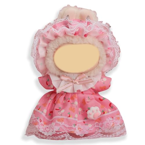 Rote Puppenkleidung für Labubu, 17 cm Puppen-Outfit-Set mit Schleife, luxuriöser schicker Stil, High-End-Mode, geeignetes Puppenzubehör (keine Puppe) von Dawnarriv