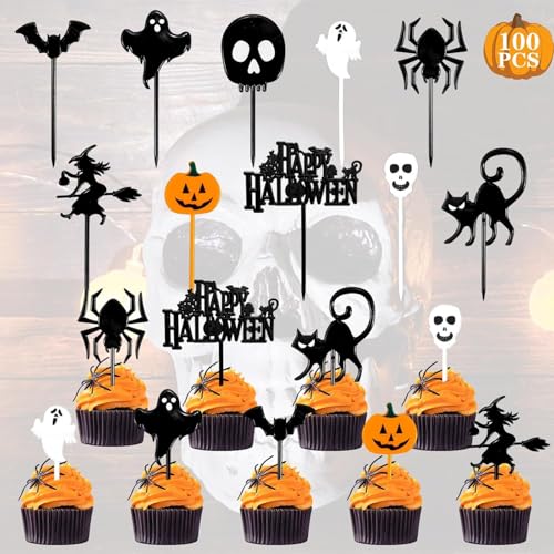 100 Stück Halloween Kuchen Deko, von Dawumin