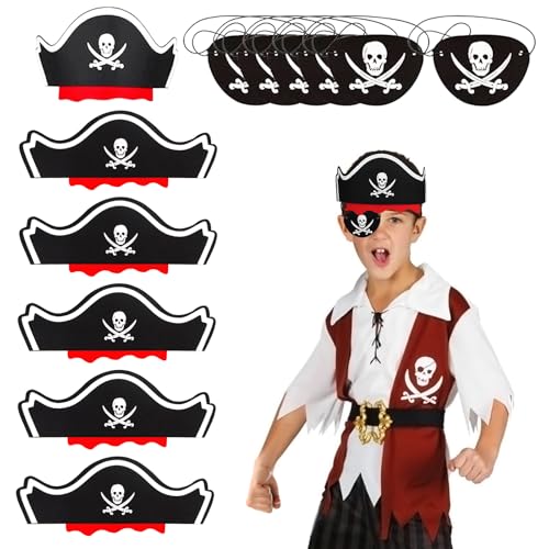 Dawumin 12 Stücke Piraten Deko Set, 6 Piratenhut Kinder und 6 Augenklappe Pirat Filz, Kindergeburtstag Piraten Spielzeug, Piratenschatz Kindergeburtstag, für Geburstag, Piratenparty, Halloween Dawumin 12 Stücke Piraten Deko Set, 6 Piratenhut Kinder und 6 Augenklappe Pirat Filz, Kindergeburtstag Piraten Spielzeug, Piratenschatz Kindergeburtstag, für Geburstag, Piratenparty, Halloween von Dawumin