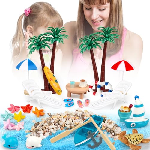 Dawumin 32 Stück Strand Mikrolandschaft, Miniliegestuhl Strandkorb Sonnenschirm Kleine Palme Deko, Sommer Mini Muschel, Sommerliche Garten-Deko, für DIY, Garten Dekoration Dawumin 32 Stück Strand Mikrolandschaft, Miniliegestuhl Strandkorb Sonnenschirm Kleine Palme Deko, Sommer Mini Muschel, Sommerliche Garten-Deko, für DIY, Garten Dekoration von Dawumin