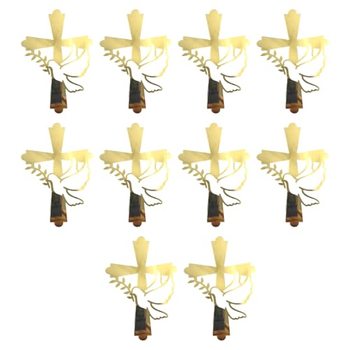 10 Stück religiöse Kreuz- und Tauben-Kuchendekorationseinsatz für Geburtstagsparty, Taufe, Veranstaltung, dekorative Kuchendekoration von Dawutocap