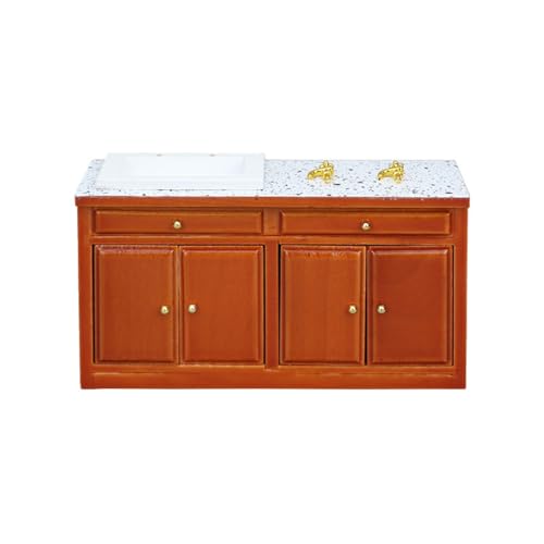 Dawutocap 1/12 Miniatur Waschbeckenschrank Für Puppenhäuser Küche Und Antike Badezimmer Möbelhandwerksmodellprojektzubehör von Dawutocap