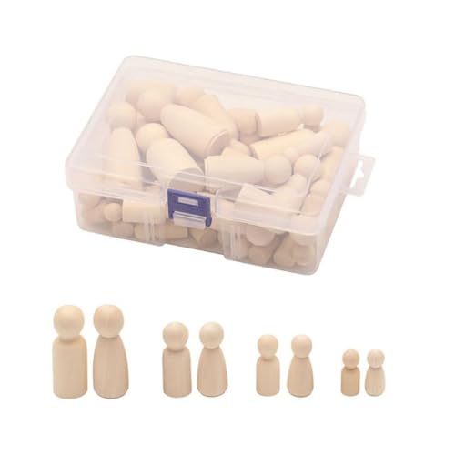 Dawutocap 50pcs Wood Peg Dolls Creative Pädagogische Unbemalte Figurenpuppen Für Handgefertigtes Projekt In Der Innenausstattung Dawutocap 50pcs Wood Peg Dolls Creative Pädagogische Unbemalte Figurenpuppen Für Handgefertigtes Projekt In Der Innenausstattung von Dawutocap