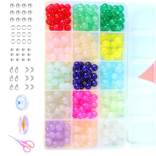 Dawutocap Bunt 8mm Glasperlen Kollektion Handgefertigte Schmuckperlen Set Glass Textur Für Schmuck Und Handwerksprojekte Geeignet von Dawutocap