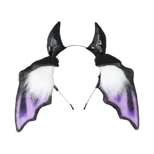 Dawutocap Fledermaus Stirnbänder Cosplay Teufel Flügel Haarbänder Dunkle Kopfbedeckung Make Up Wäsche Gesicht Gadget Geburtstagsfeier von Dawutocap