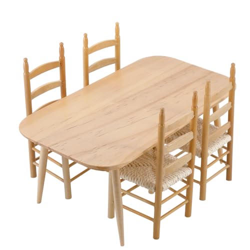 Dawutocap Kleine Robuste Holztisch Und Stühle Für Dollhouses Gartenbedarf Innenhöfen Möbelzubehör 1/6 1/12 Skala Dawutocap Kleine Robuste Holztisch Und Stühle Für Dollhouses Gartenbedarf Innenhöfen Möbelzubehör 1/6 1/12 Skala von Dawutocap