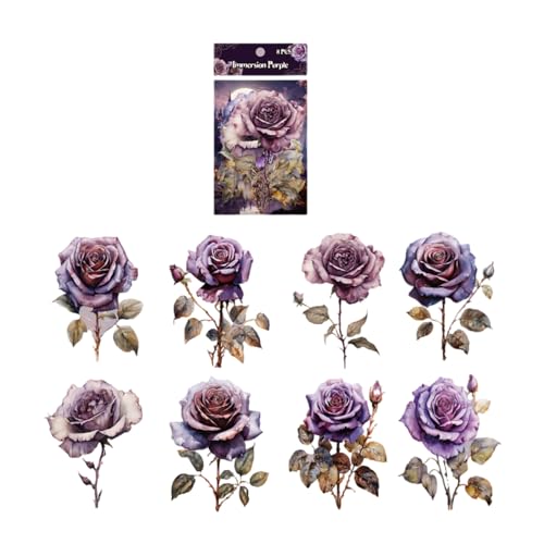 Dawutocap Packung Von 8 Feen Rosenaufklebern Für Scrapbooking Ästhetik Briefpapierversorgungen Rose Abziehbilder PVC Zum Handwerk Dawutocap Packung Von 8 Feen Rosenaufklebern Für Scrapbooking Ästhetik Briefpapierversorgungen Rose Abziehbilder PVC Zum Handwerk von Dawutocap