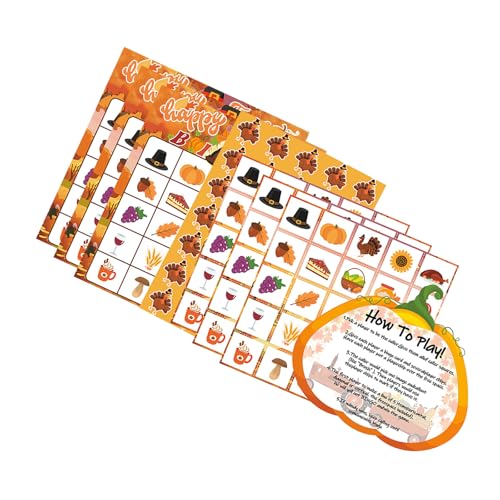 Dawutocap Thanksgiving Bingo Spielkarten Für Die Familie Lustiges Klassenzimmer Und Home Party Activity Brettspiel Für Eltern Kinder Sammelt Dawutocap Thanksgiving Bingo Spielkarten Für Die Familie Lustiges Klassenzimmer Und Home Party Activity Brettspiel Für Eltern Kinder Sammelt von Dawutocap