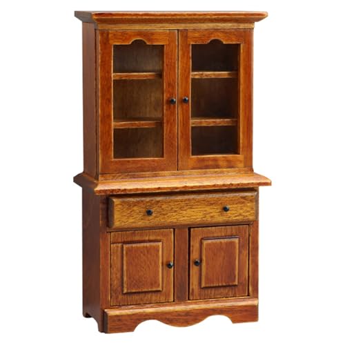 Miniatur Vertikales Bücherregal Holz Display Aufbewahrungsschrank Für 1/12 Skala Dollhouses Innenraumlandschaftszubehör von Dawutocap