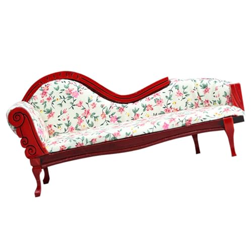 Schlafzimmer Lounger Bett Miniaturmöbel Modell Dolls Houses Accessoire Realistische Blumenblatt Playset 1:12 von Dawutocap
