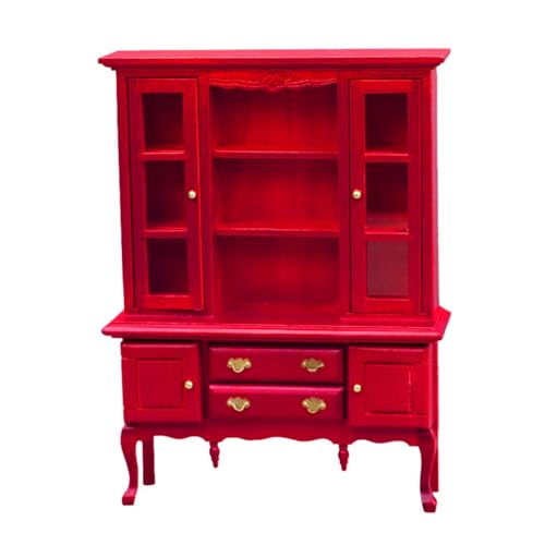 Vintage Dollhouses Accessoire 1/12 Miniatur Bücherregal Mit Arbeitstür Und Schubladen Für Dollhouses Collectible Toy Zeigen von Dawutocap