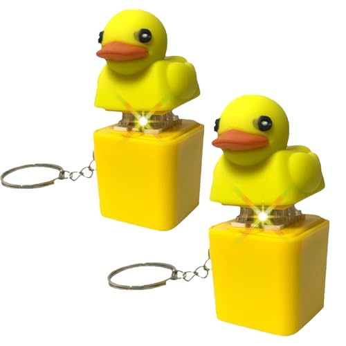 1/2 Stück Duckeys Quacking Fidget Toy, Süßer Schlüsselanhänger, Duckeys Keycap Schlüsselanhänger, Enten Schlüsselanhänger Mit Licht & Sound, Stress Abbauen Und Spaß Haben (2 Stück) von Dawwoti