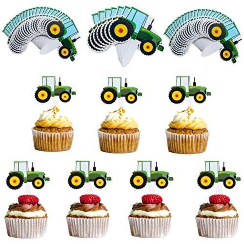 Daxlizy Cupcake Topper Set, 56 Traktor Cupcake Topper für Kindergeburtstag Kuchen Deko, Bunt Daxlizy Cupcake Topper Set, 56 Traktor Cupcake Topper für Kindergeburtstag Kuchen Deko, Bunt von Daxlizy