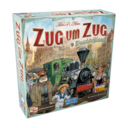 Days of Wonder, Zug um Zug Deutschland (Auflage 2023), Grundspiel + Erweiterung, Familienspiel, 2-5 Spieler, Ab 8+ Jahren, 30-60 Minuten, Deutsch von Asmodee