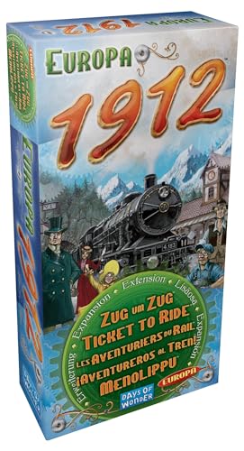 Days of Wonder, Zug um Zug – Europa 1912, Erweiterung, Familienspiel, Brettspiel, 2-5 Spieler, Ab 8+ Jahren, 45+ Minuten, Deutsch von Days of Wonder