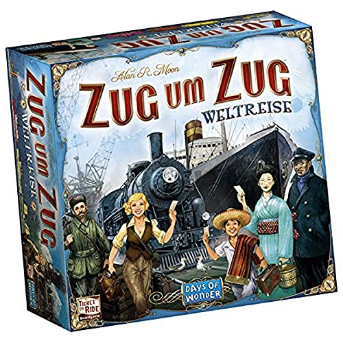 Days of Wonder, Zug um Zug – Weltreise, Familienspiel, Brettspiel, 2-5 Spieler, Ab 10+ Jahren, 90+ Minuten, Deutsch Days of Wonder, Zug um Zug – Weltreise, Familienspiel, Brettspiel, 2-5 Spieler, Ab 10+ Jahren, 90+ Minuten, Deutsch von Asmodee