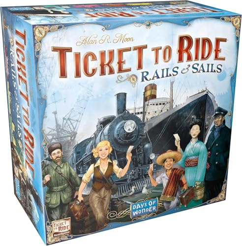 Days of Wonder , Ticket to Ride Rails & Sails Board Game, Ages 10+, for 2 to 5 Players, Average Playtime 60-120 Minutes Days of Wonder , Ticket to Ride Rails & Sails Board Game, Ages 10+, for 2 to 5 Players, Average Playtime 60-120 Minutes von Days of Wonder