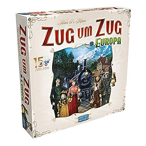 Days of Wonder | Zug um Zug – Europa 15. Jubiläum | Familienspiel | Brettspiel | 2-5 Spieler | Ab 8+ Jahren | 45+ Minuten | Deutsch von Asmodee