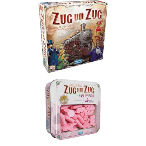 Days of Wonder | Zug um Zug inklusive Play Pink| Grundspiel + Exklusives gratis Zubehör | Familienspiel | Spiel des Jahres 2004 | 2-5 Spieler | Ab 8+ Jahren | 30-60 Minuten | Deutsch von Days of Wonder