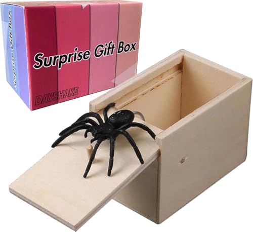 Dayshake Gefälschte Spinne in Box - Fake Spider Streich - Erschrecken Sie Ihre Freunde - Fop Ihre Familie oder Kollegen - Lustige Geschenke - Schuhgeschenke Sinterklaas von Dayshake
