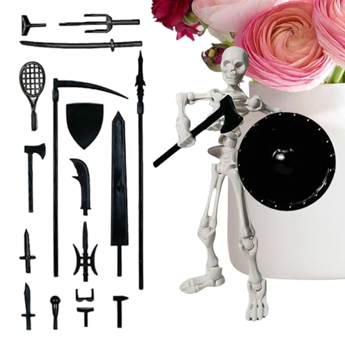 Dayysiuy Skelett Actionfigur | Halloween Deko Figur Mit Beweglichen Gliedern,Zum Dekorieren Von Zuhause, Klassenzimmern, Eingangsbereichen & Tischen von Dayysiuy