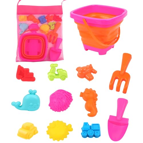 Dayysiuy Strandspielzeug Set - Kinder Eimer Und Schaufel Set Mit Faltbarem Burg-Bauset,13-teiliges Strandspielzeug Für Sandkästen Mit Zubehör, Reisespiele Für Campingurlaub Und Sommeraktivitäten Dayysiuy Strandspielzeug Set - Kinder Eimer Und Schaufel Set Mit Faltbarem Burg-Bauset,13-teiliges Strandspielzeug Für Sandkästen Mit Zubehör, Reisespiele Für Campingurlaub Und Sommeraktivitäten von Dayysiuy