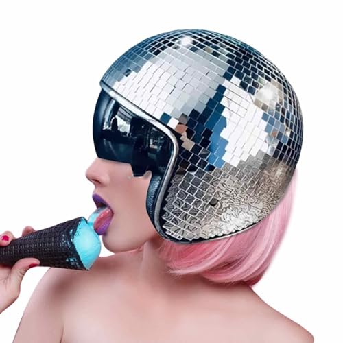 Discokugel Hüte, Diskokugel Helm Mit Einziehbarem Sonnenschutz, Glitzer Spiegel Glas Discokugel Hut Helm Für Damen Herren DJ Club Bühne Bar Party Hochzeit Dance Discokugel Hüte, Diskokugel Helm Mit Einziehbarem Sonnenschutz, Glitzer Spiegel Glas Discokugel Hut Helm Für Damen Herren DJ Club Bühne Bar Party Hochzeit Dance von Dayysiuy