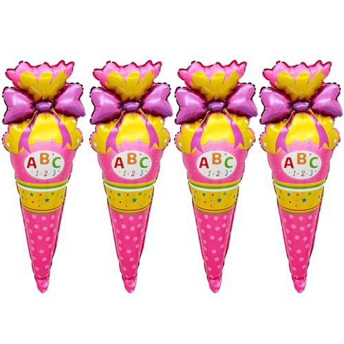 4 Stk Einschulung Deko Luftballon Rosa, Schulanfang Deko Einschulung Mädchen, Zuckertüte Schulkind Deko Folienballon, Schulbeginn Deko Schulanfang Mädchen Jungen Luftballons, Schuleinführung Deko 2024 4 Stk Einschulung Deko Luftballon Rosa, Schulanfang Deko Einschulung Mädchen, Zuckertüte Schulkind Deko Folienballon, Schulbeginn Deko Schulanfang Mädchen Jungen Luftballons, Schuleinführung Deko 2024 von Dazzjoy
