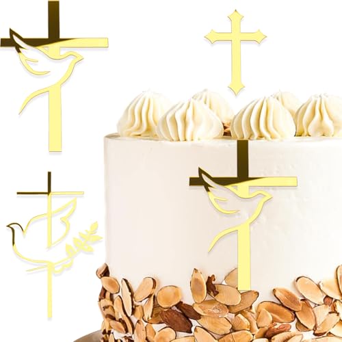DazzJoy 3 Stück Kreuz Tortendeko Taufe,Acryl Cake Topper Taufe,Gold Taufe Torte Deko,Firmung Deko Torten,Konfirmation Tortendeko,Kommunion Tortendeko,Hochzeit,Babyparty DazzJoy 3 Stück Kreuz Tortendeko Taufe,Acryl Cake Topper Taufe,Gold Taufe Torte Deko,Firmung Deko Torten,Konfirmation Tortendeko,Kommunion Tortendeko,Hochzeit,Babyparty von Dazzjoy