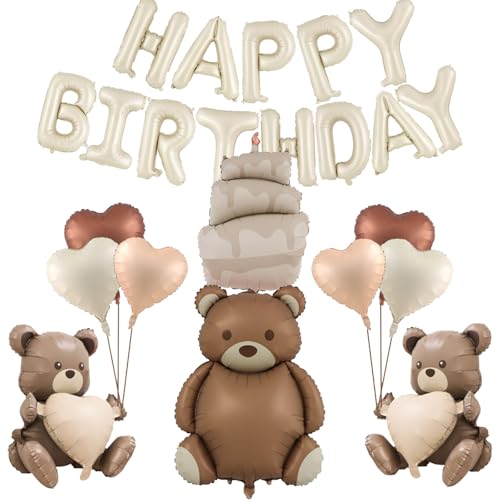 DazzJoy Happy Birthday Ballon Bär, XXL Luftballon Tiere Ballons Bär, Luftballons Folienballon Geburtstag Bären, Helium Ballon Bär für Babyparty Deko, Kindergeburtstag Deko, Waldtiere Deko Geburtstag DazzJoy Happy Birthday Ballon Bär, XXL Luftballon Tiere Ballons Bär, Luftballons Folienballon Geburtstag Bären, Helium Ballon Bär für Babyparty Deko, Kindergeburtstag Deko, Waldtiere Deko Geburtstag von Dazzjoy