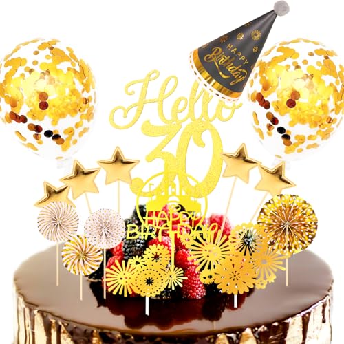 DazzJoy Tortendeko 30 Geburtstag Mann Frau,Gold 30 Geburtstag Deko,Cake Topper 30 Geburtstag,Geburtstagsdeko 30,Hello 30 Torten Deko,30. Geburtstag Kuchen Deko DazzJoy Tortendeko 30 Geburtstag Mann Frau,Gold 30 Geburtstag Deko,Cake Topper 30 Geburtstag,Geburtstagsdeko 30,Hello 30 Torten Deko,30. Geburtstag Kuchen Deko von Dazzjoy