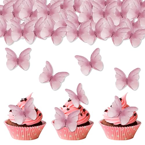 DazzJoy Schmetterlinge Tortendeko Essbar,Rosa Cake Topper,48 Stück Rosa Schmetterling Essbare Tortendeko,Esspapier Tortendeko Geburtstag,Essbare Schmetterlinge für Torte Hochzeit,Cupcake Topper DazzJoy Schmetterlinge Tortendeko Essbar,Rosa Cake Topper,48 Stück Rosa Schmetterling Essbare Tortendeko,Esspapier Tortendeko Geburtstag,Essbare Schmetterlinge für Torte Hochzeit,Cupcake Topper von Dazzjoy