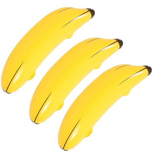 DazzJoy Hawaii Deko Aufblasbare Bananen Ballons, 3 Stück Aufblasbar Banane Luftballons Geburtstag, Aufblasbarer Bananen Spielzeug für Hawaii Party Deko, Junggesellenabschied, Kindergeburtstag Deko von Dazzjoy