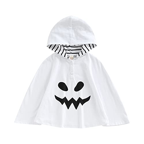 Dazzerake Halloween-Kostüm, Baby, Jungen, Mädchen, Halloween-Kostüm, Baby, Unisex, 3-24 Monate, 2-teiliges Set, Cosplay, Geist, Umhang + Hose (Weiß, 6-12 Monate) von Dazzerake