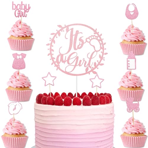DazzJoy 15 Stück Its a Girl Tortendeko Babyparty Mädchen,Glitzer Cupcake Topper Baby Girl,Baby Shower Kuchen Deko Girl,Cupcake Deko Babyparty,Muffin Deko Babyparty Mädchen Gender Reveal Party Deko DazzJoy 15 Stück Its a Girl Tortendeko Babyparty Mädchen,Glitzer Cupcake Topper Baby Girl,Baby Shower Kuchen Deko Girl,Cupcake Deko Babyparty,Muffin Deko Babyparty Mädchen Gender Reveal Party Deko von Dazzjoy