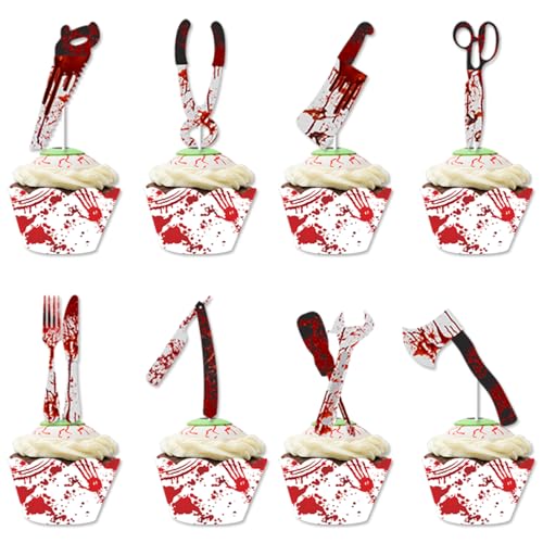 DazzJoy 16 Stück Halloween Cupcake Toppers von Dazzjoy