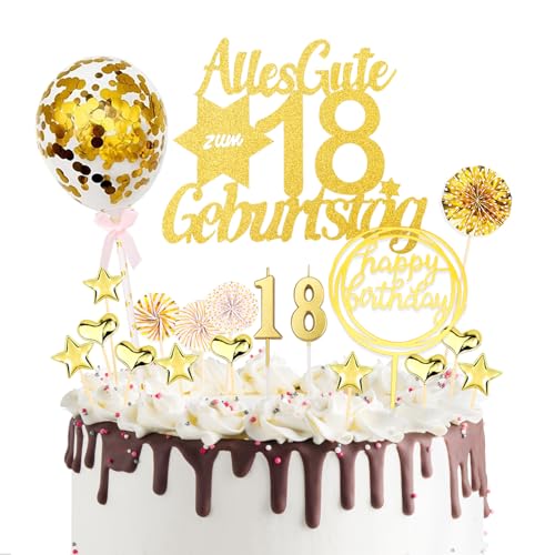 DazzJoy 19 Stück Tortendeko 18 Geburtstag Junge Mädchen,Glitzer Torten Deko zum 18 Geburtstag,Kuchen Deko 18. Geburtstag mit Geburtstagskerzen,18. Geburtstag Deko Torte,Cake Topper 18 Geburtstag DazzJoy 19 Stück Tortendeko 18 Geburtstag Junge Mädchen,Glitzer Torten Deko zum 18 Geburtstag,Kuchen Deko 18. Geburtstag mit Geburtstagskerzen,18. Geburtstag Deko Torte,Cake Topper 18 Geburtstag von Dazzjoy